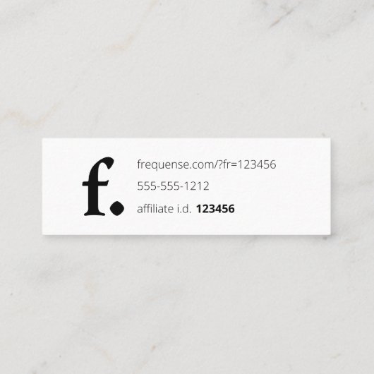 Carte De Visite Mini Fréquence. (Dos)