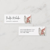 Carte De Visite Mini Frontière botanique avec lettres modernes (Devant / Derrière)