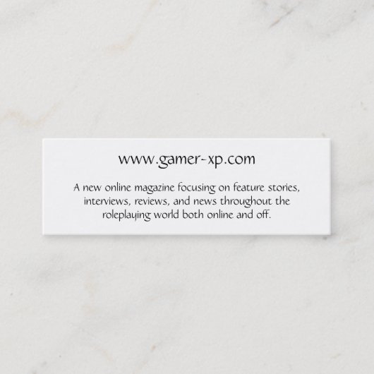 CARTE DE VISITE MINI GAMER-XP (Devant)