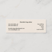 Carte De Visite Mini Garde d'enfants d'animal familier (Dos)