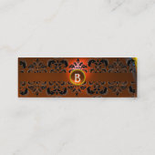 Carte De Visite Mini GEMME CHIC DAMASK MONOGRAMME orange (Dos)