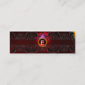 Carte De Visite Mini GEMME CHIC DAMASSÉ MONOGRAMME rouge (Dos)