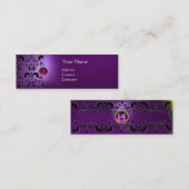 Carte De Visite Mini GEMME DE DAMAS CHIC MONOGRAMME violet (Devant / Derrière)