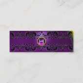Carte De Visite Mini GEMME DE DAMAS CHIC MONOGRAMME violet (Dos)