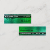 Carte De Visite Mini Générique de métal bleu et vert brillant (Devant / Derrière)