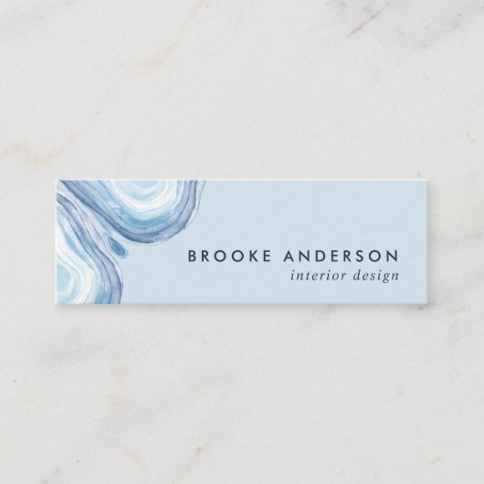 Carte De Visite Mini Géode de vague bleue (Devant)