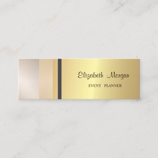 Carte De Visite Mini Géométrique professionnelle moderne, Bande, Or (Devant)