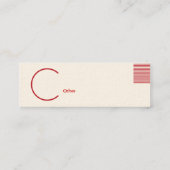 Carte De Visite Mini Géométrique rouge - maigre (Dos)