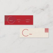 Carte De Visite Mini Géométrique rouge - maigre (Devant / Derrière)
