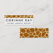 Carte De Visite Mini Girafe Imprimer Motif Brown animal jaune classique (Devant / Derrière)