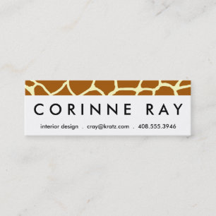Carte De Visite Mini Girafe Imprimer Motif Brown animal jaune classique