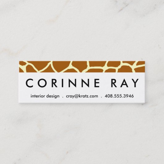 Carte De Visite Mini Girafe Imprimer Motif Brown animal jaune classique (Devant)
