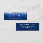 Carte De Visite Mini Glam Navy Blue Graduation Name Insert Card (Devant / Derrière)