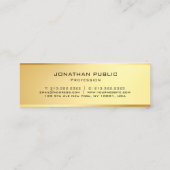 Carte De Visite Mini Glamor Gold Moderne tendance Simple Modèle (Dos)