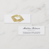 Carte De Visite Mini Glamor Lipstick Kiss Parties scintillant or (Devant / Derrière)