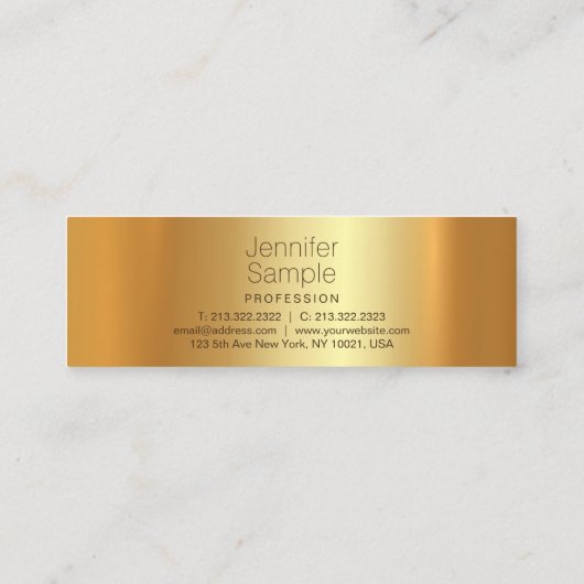 Carte De Visite Mini Glamor Or Moderne Belle Plaine Trending (Dos)