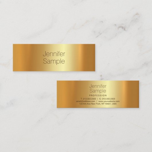 Carte De Visite Mini Glamor Or Moderne Belle Plaine Trending (Devant / Derrière)