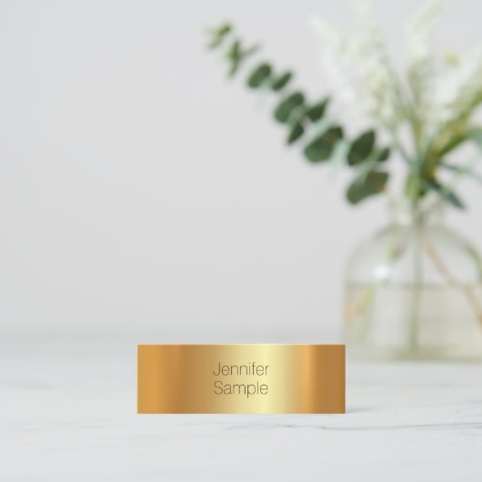 Carte De Visite Mini Glamor Or Moderne Belle Plaine Trending (Debout devant)