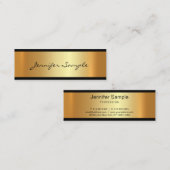 Carte De Visite Mini Glamor Or Moderne Charme Professionnel Plat (Devant / Derrière)