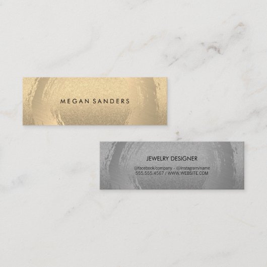 Carte De Visite Mini Glamour brossé (Devant / Derrière)