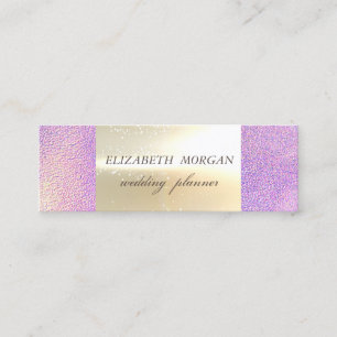 Carte De Visite Mini Glamour Moderne Élégant , Holographique Faux Or