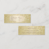 Carte De Visite Mini Glitterie moderne élégante, Brosse d'or (Devant / Derrière)