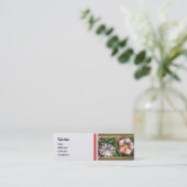 CARTE DE VISITE MINI GLOIRE DU MATIN ET BERRIES ROUGES PAPIER BLANC PEA (Debout devant)