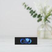 Carte De Visite Mini Glowing infinity with blue rose (Debout devant)