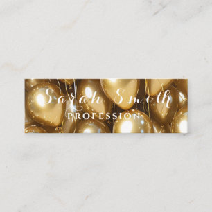 Carte De Visite Mini Gold Balloons Parties scintillant Événement de mar