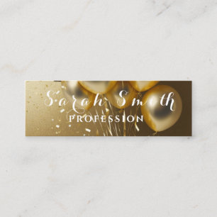 Carte De Visite Mini Gold Balloons Parties scintillant Événement de mar