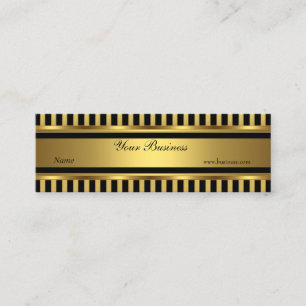 Carte De Visite Mini Gold Black Stripe Skinny