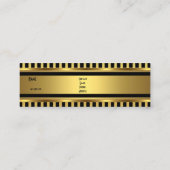 Carte De Visite Mini Gold Black Stripe Skinny (Dos)