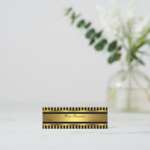 Carte De Visite Mini Gold Black Stripe Skinny (Debout devant)