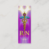 Carte De Visite Mini GOLD CADUCEUS INSCRIT INFIRMIER SYMBOLE Pink Fuchs (Dos)