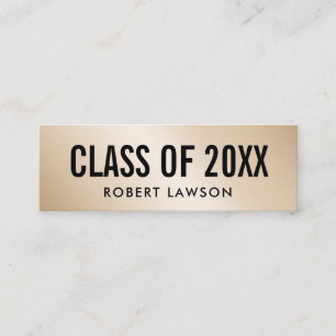 Carte De Visite Mini Gold Metallic Luxe Class Graduation Name Card