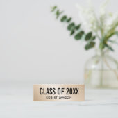 Carte De Visite Mini Gold Metallic Luxe Class Graduation Name Card (Debout devant)