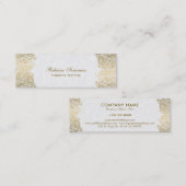 Carte De Visite Mini Gold Paisley Lace Plush Arrière - plan blanc (Devant / Derrière)