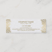 Carte De Visite Mini Gold Paisley Lace Plush Arrière - plan blanc (Dos)