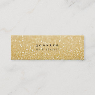 Carte De Visite Mini Gold Parties scintillant Contemporary Hair Stylist
