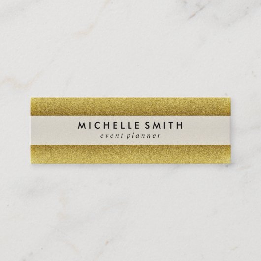 Carte De Visite Mini Gold Parties scintillant Lavish Deluxe (Devant)