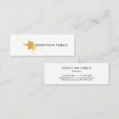 Carte De Visite Mini Gold Splash Moderne Élégant Modèle Professionnel (Devant / Derrière)