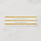 Carte De Visite Mini Gold & White Stripes Liste de cheveux Skinny Card (Dos)
