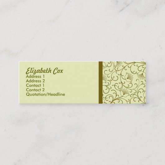 Carte De Visite Mini Golden jaune (Devant)