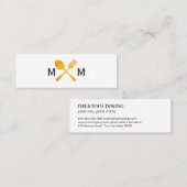 Carte De Visite Mini Golden Luxe Ustensiles de cuisine Monogram (Devant / Derrière)