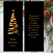 Carte De Visite Mini Golden Ribbon Christmas Tree Signet