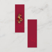 Carte De Visite Mini Golden Treble Clef avec fleurs Roses (Devant / Derrière)