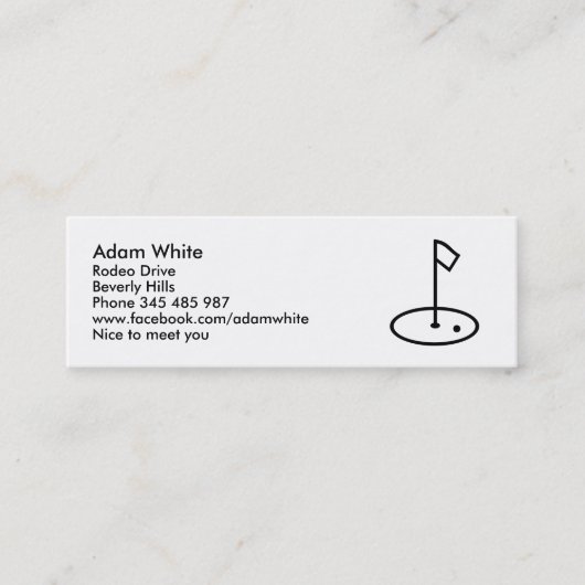 Carte De Visite Mini Golf (Devant)