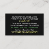 Carte De Visite Mini Golf Logo, Mini Golf Course Publicité (Dos)