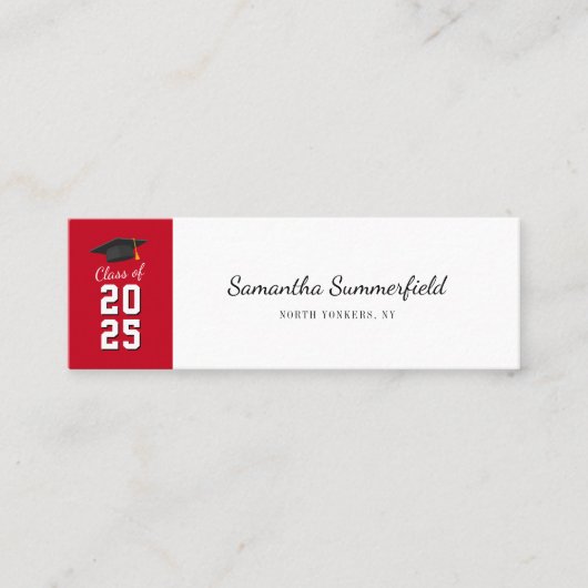 Carte De Visite Mini Graduation 2025 Modern Script Calling (Devant)