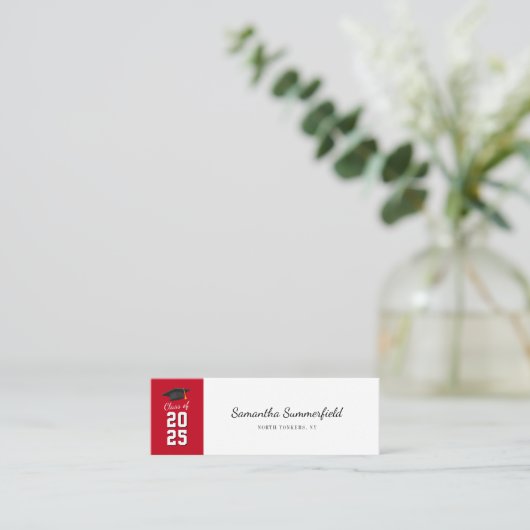 Carte De Visite Mini Graduation 2025 Modern Script Calling (Debout devant)